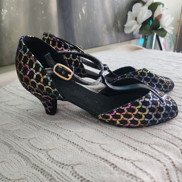 katz Shoes - Latini Dance Multicolor Women's Low Hels.UK By Skilled Craftsmen Designed .